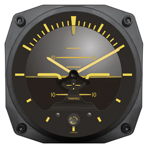 6" Vintage Artificial Horizon Instrument Style Clock